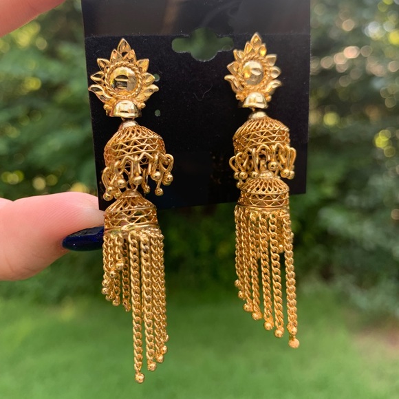 NWT Spiral Chain Fringe Shaker Earrings - Picture 8 of 9